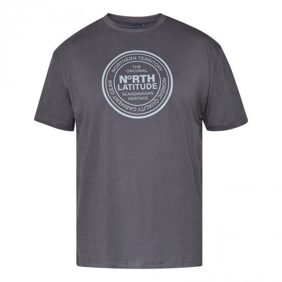 North Latitude T-Shirt Grå/Koksgrå - T-shirts - T-shirts i store størrelser - 2XL-14XL