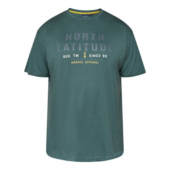 North Latitude T-Shirt Grøn/Khaki - T-shirts - T-shirts i store størrelser - 2XL-14XL