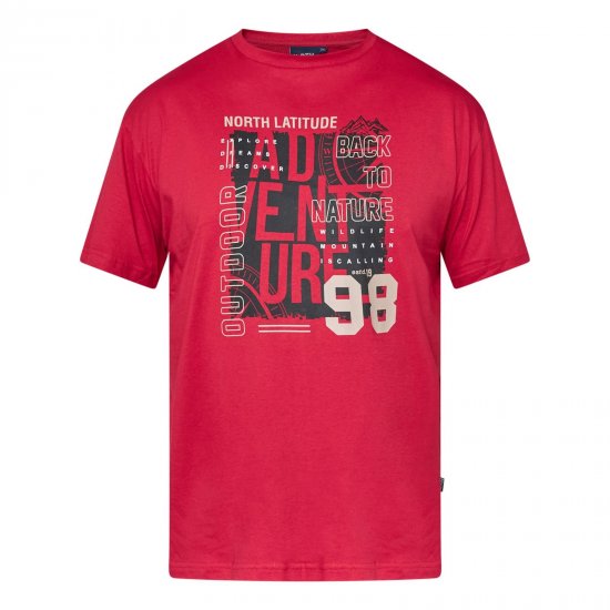 North Latitude Adventure 98 Graphic Tee Gul/Orange - T-shirts - T-shirts i store størrelser - 2XL-14XL