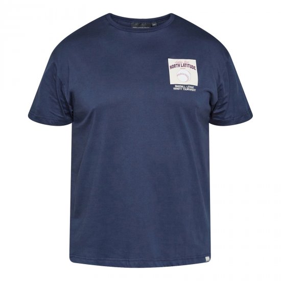 North Latitude T-Shirt With Print Mørkeblå - T-shirts - T-shirts i store størrelser - 2XL-14XL