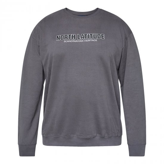 North Latitude Crewneck Sweatshirt Grå/Koksgrå - TALL trøjer - TALL sweatshirts til høje mænd