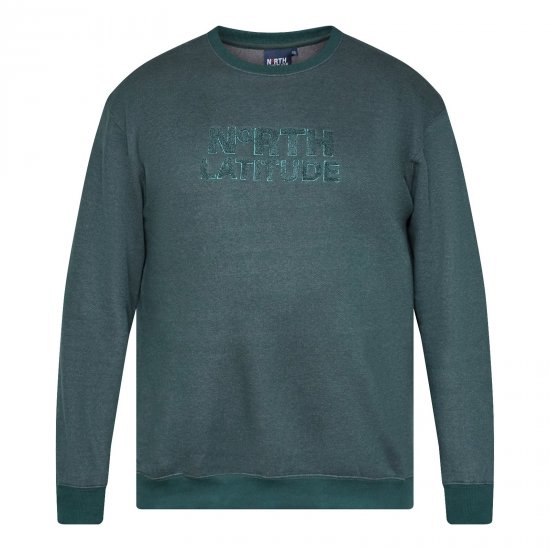 North Latitude Crewneck Logo Sweat Grøn/Khaki - TALL trøjer - TALL sweatshirts til høje mænd