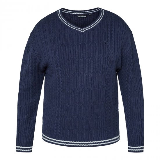 North Latitude V-Neck Knit Mørkeblå - Trøjer og hættetrøjer - Trøjer og Hættetrøjer i store størrelser - 2XL-14XL