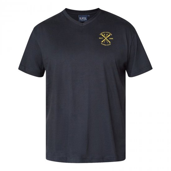 North Latitude Alpine Club T-Shirt Sort - TALL T-shirts - Lange T-shirts Mænd