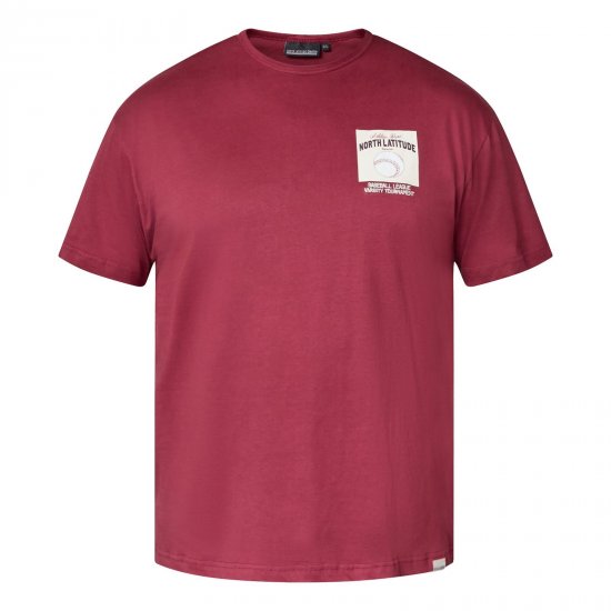 North Latitude T-Shirt With Print Rød - T-shirts - T-shirts i store størrelser - 2XL-14XL