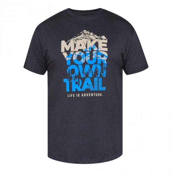 North Latitude Trail T-Shirt Sort - T-shirts - T-shirts i store størrelser - 2XL-14XL