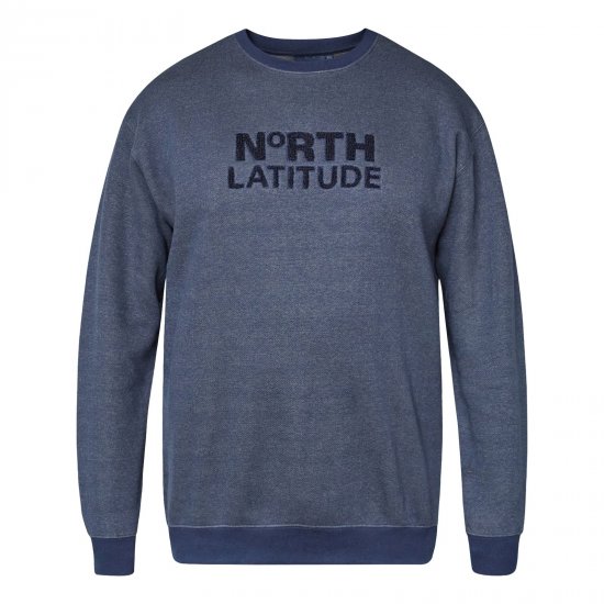 North Latitude Crewneck Logo Sweat Mørkeblå - TALL trøjer - TALL sweatshirts til høje mænd