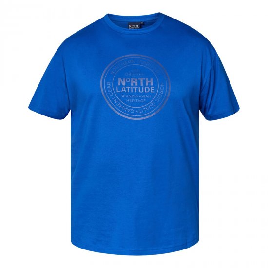 North Latitude T-Shirt Blå - T-shirts - T-shirts i store størrelser - 2XL-14XL