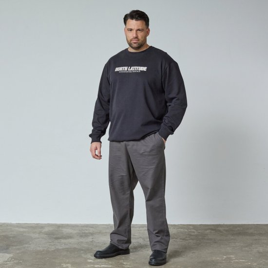 North Latitude Crewneck Sweatshirt Sort - TALL trøjer - TALL sweatshirts til høje mænd
