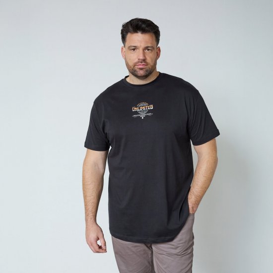 North Latitude T-Shirt With Print Sort - T-shirts - T-shirts i store størrelser - 2XL-14XL