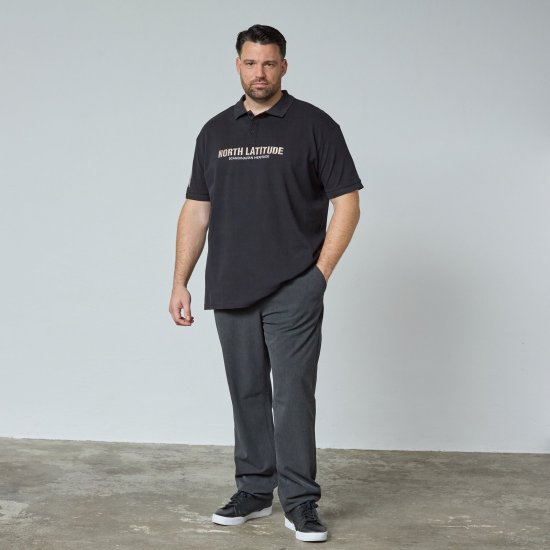 North Latitude Logo Polo Sort - TALL polotrøjer - TALL poloshirts med ekstra længde
