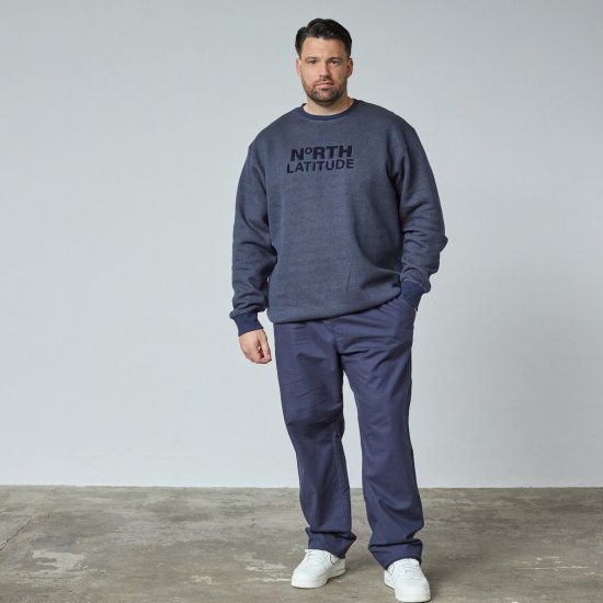 North Latitude Crewneck Logo Sweat Mørkeblå - TALL trøjer - TALL sweatshirts til høje mænd