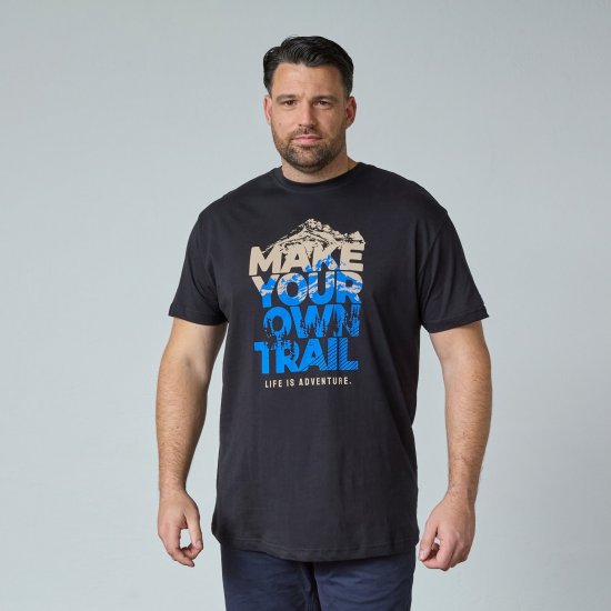 North Latitude Trail T-Shirt Sort - T-shirts - T-shirts i store størrelser - 2XL-14XL