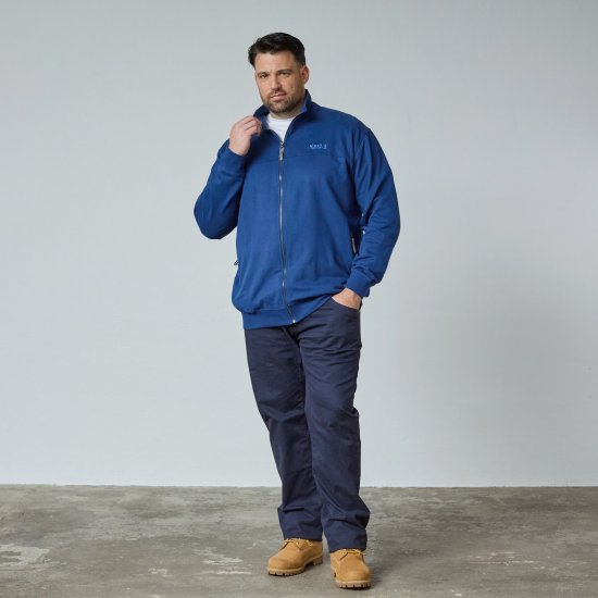 North Latitude Sweat Cardigan Blå - TALL trøjer - TALL sweatshirts til høje mænd