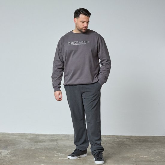 North Latitude Crewneck Sweatshirt Grå/Koksgrå - TALL trøjer - TALL sweatshirts til høje mænd