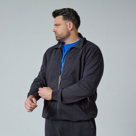 North Latitude Sweat Cardigan Sort - Trøjer og hættetrøjer - Trøjer og Hættetrøjer i store størrelser - 2XL-14XL