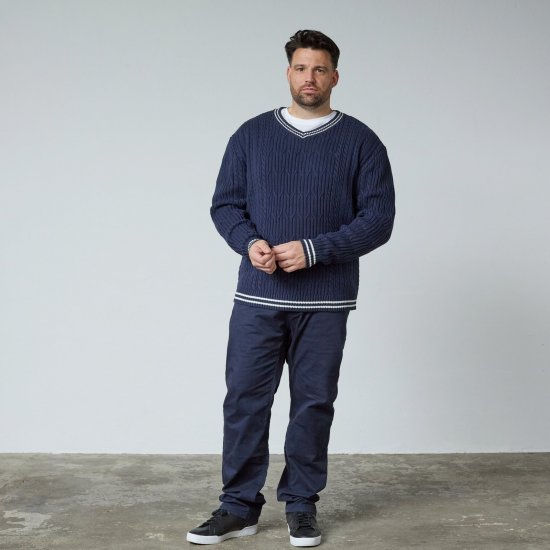 North Latitude V-Neck Knit Mørkeblå - TALL trøjer - TALL sweatshirts til høje mænd