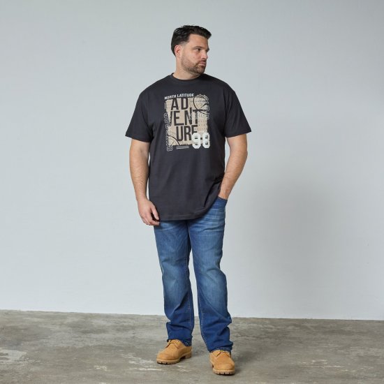 North Latitude Adventure 98 Graphic Tee Sort - TALL T-shirts - Lange T-shirts Mænd
