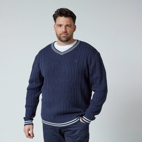 North Latitude V-Neck Knit Mørkeblå - Trøjer og hættetrøjer - Trøjer og Hættetrøjer i store størrelser - 2XL-14XL