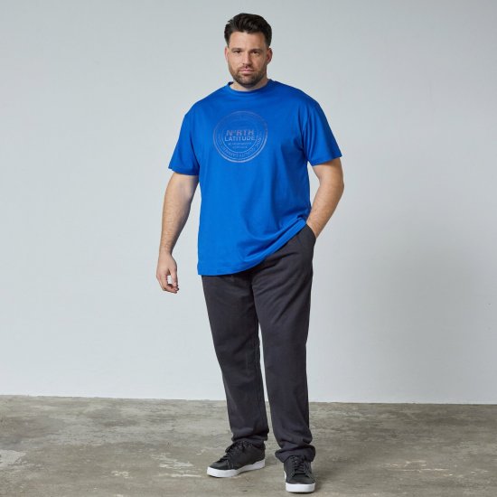 North Latitude T-Shirt Blå - TALL T-shirts - Lange T-shirts Mænd