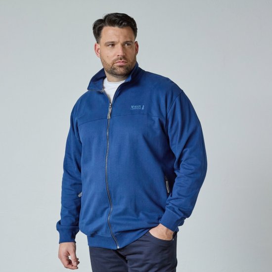 North Latitude Sweat Cardigan Blå - Trøjer og hættetrøjer - Trøjer og Hættetrøjer i store størrelser - 2XL-14XL