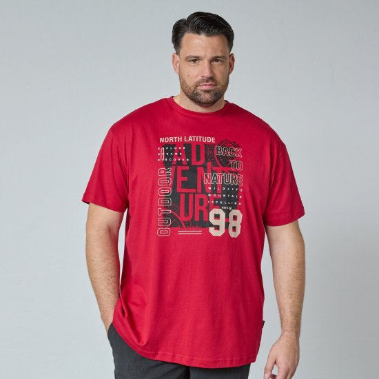 North Latitude Adventure 98 Graphic Tee Gul/Orange - T-shirts - T-shirts i store størrelser - 2XL-14XL