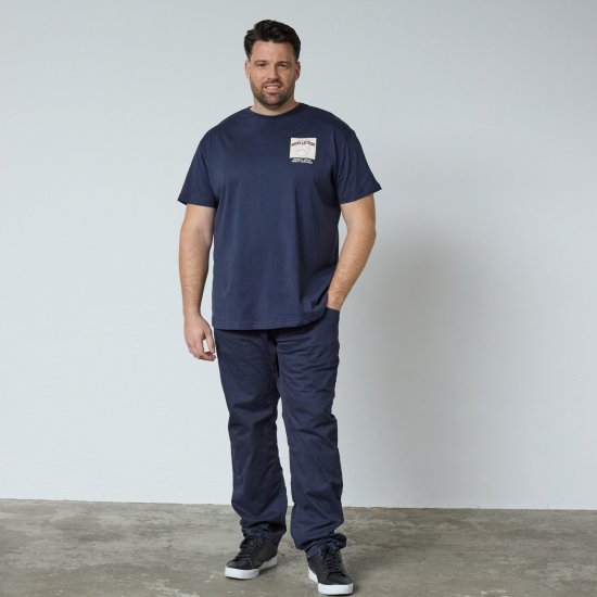 North Latitude T-Shirt With Print Mørkeblå - TALL T-shirts - Lange T-shirts Mænd