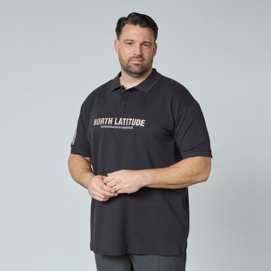 North Latitude Logo Polo Sort - Polotrøjer - Polotrøjer 2XL-8XL