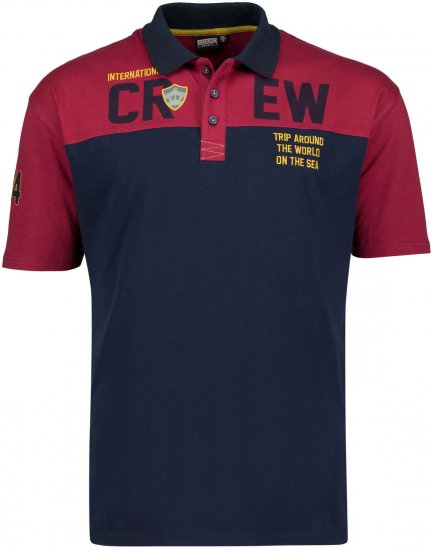 Adamo Crew Printed Jersey Poloshirt Burgundy - Polotrøjer - Polotrøjer 2XL-8XL