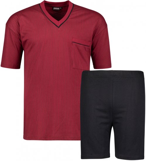 Adamo Gustav Short sleeve Pyjama Burgundy - Undertøj og Badetøj - Badetøj og Undertøj i store størrelser 