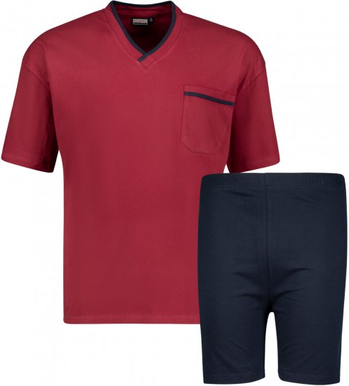 Adamo Ben Short sleeve Pyjama Burgundy - Undertøj og Badetøj - Badetøj og Undertøj i store størrelser 