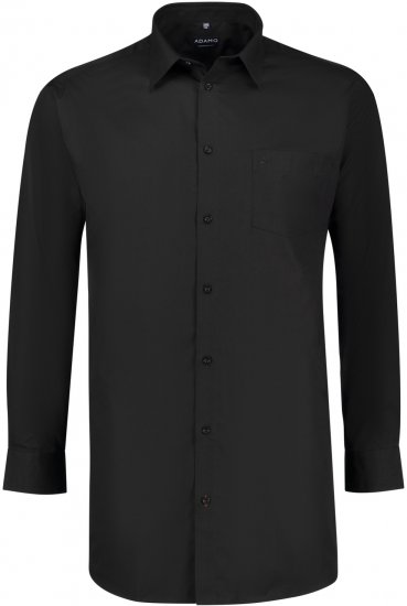 Adamo John Comfort Fit Long Sleeve shirt Black - Skjorter - Skjorter til store mænd 2XL- 8XL