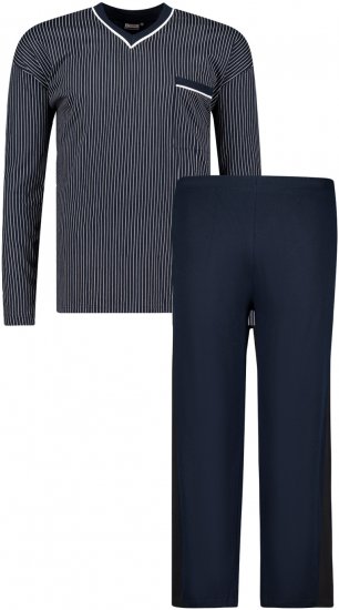 Adamo Gustav Long sleeve Pyjama Navy - Undertøj og Badetøj - Badetøj og Undertøj i store størrelser 
