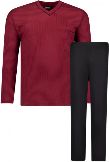 Adamo Gustav Long sleeve Pyjama Burgundy - Undertøj og Badetøj - Badetøj og Undertøj i store størrelser 