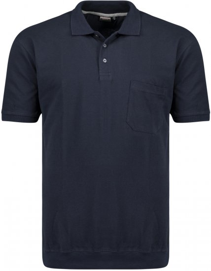 Adamo Kadir Polo Shirt with Cuffed Hem Navy - Polotrøjer - Polotrøjer 2XL-8XL