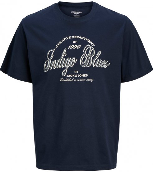 Jack & Jones Denver Graphic T-Shirt Navy - T-shirts - T-shirts i store størrelser - 2XL-14XL
