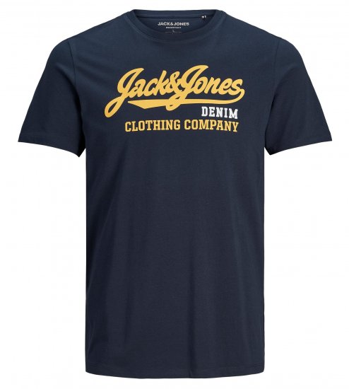 Jack & Jones Logo T-Shirt Navy - T-shirts - T-shirts i store størrelser - 2XL-14XL