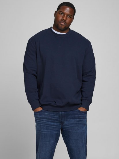 Jack & Jones Basic Sweatshirt Navy Blazer - Trøjer og hættetrøjer - Trøjer og Hættetrøjer i store størrelser - 2XL-14XL