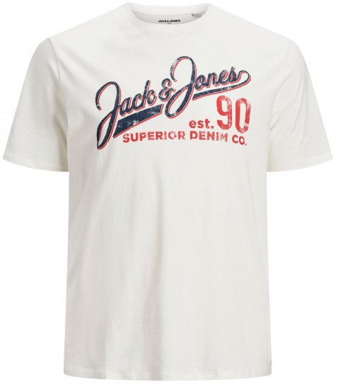 Jack & Jones Elogo T-Shirt White - T-shirts - T-shirts i store størrelser - 2XL-14XL