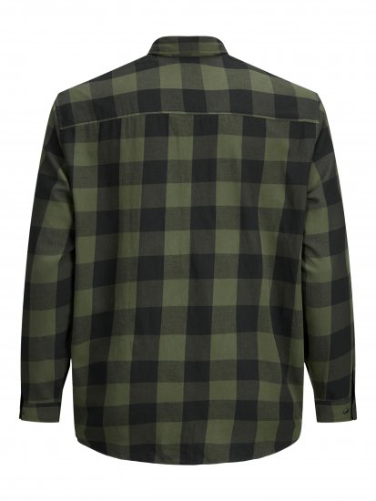 Jack & Jones Gingham L/S Shirt Dusty Olive - Skjorter - Skjorter til store mænd 2XL- 8XL