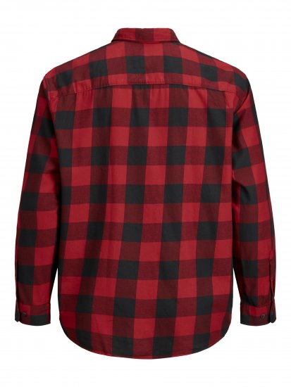 Jack & Jones Gingham Shirt L/S Brick Red - Skjorter - Skjorter til store mænd 2XL- 8XL
