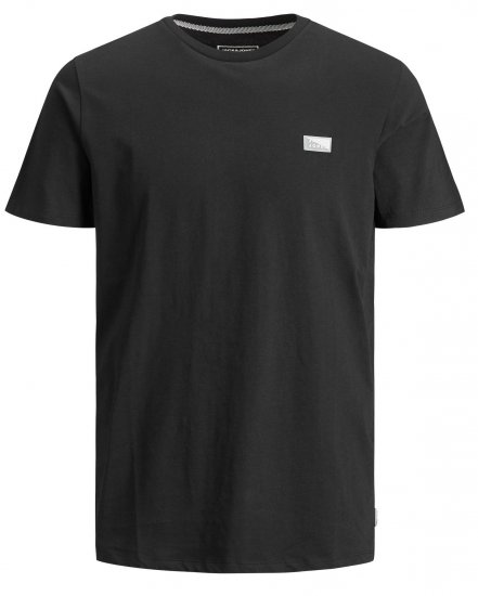 Jack & Jones Schultz Crew Neck T-Shirt Black - T-shirts - T-shirts i store størrelser - 2XL-14XL