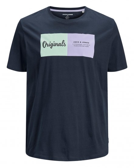 Jack & Jones Joshua T-shirt Navy - T-shirts - T-shirts i store størrelser - 2XL-14XL