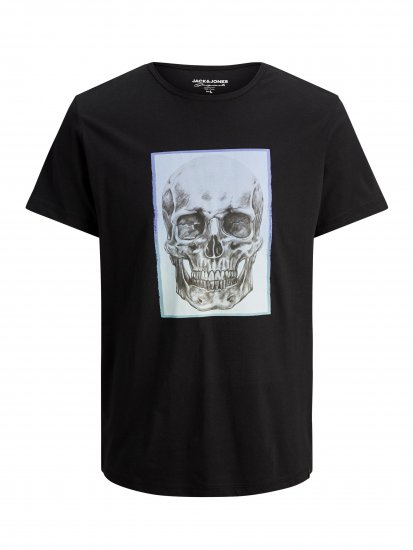 Jack & Jones Gradskull T-Shirt Black - T-shirts - T-shirts i store størrelser - 2XL-14XL