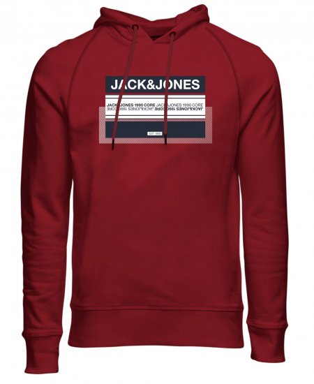 Jack & Jones Booster Hoodie Sun-Dried Tomato - Trøjer og hættetrøjer - Trøjer og Hættetrøjer i store størrelser - 2XL-14XL
