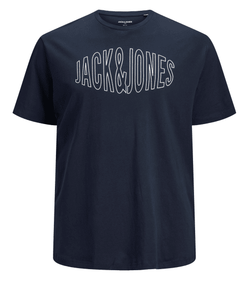 Jack & Jones Preston Crew Neck T-Shirt Navy - T-shirts - T-shirts i store størrelser - 2XL-14XL