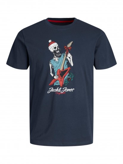 Jack & Jones JORFESTIVE Xmas Skull T-shirt Navy - T-shirts - T-shirts i store størrelser - 2XL-14XL