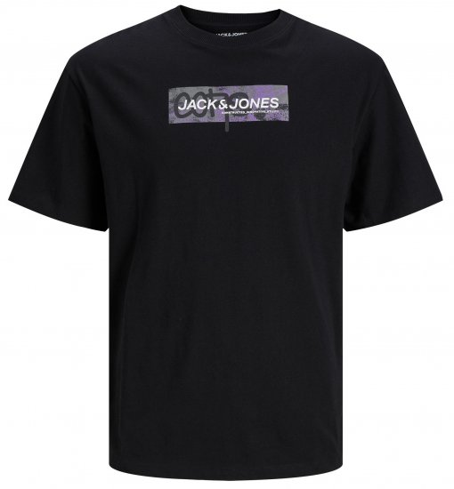 Jack & Jones JCOAOP PRINT T-Shirt Black - T-shirts - T-shirts i store størrelser - 2XL-14XL