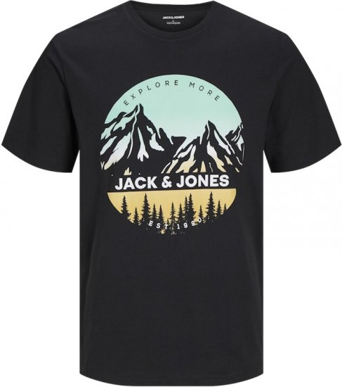 Jack & Jones PEAK T-Shirt Black - T-shirts - T-shirts i store størrelser - 2XL-14XL