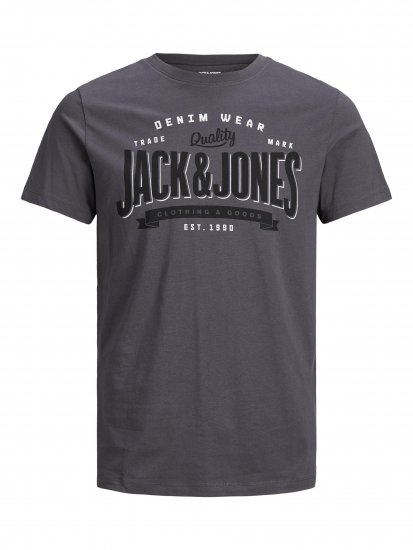 Jack & Jones JJELOGO TEE Gray - T-shirts - T-shirts i store størrelser - 2XL-14XL